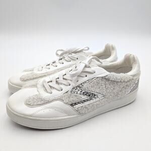 Zodiac Sansa Studded Lace-Up Sneakers Women's White/Silver Size US9.5M EU40.5